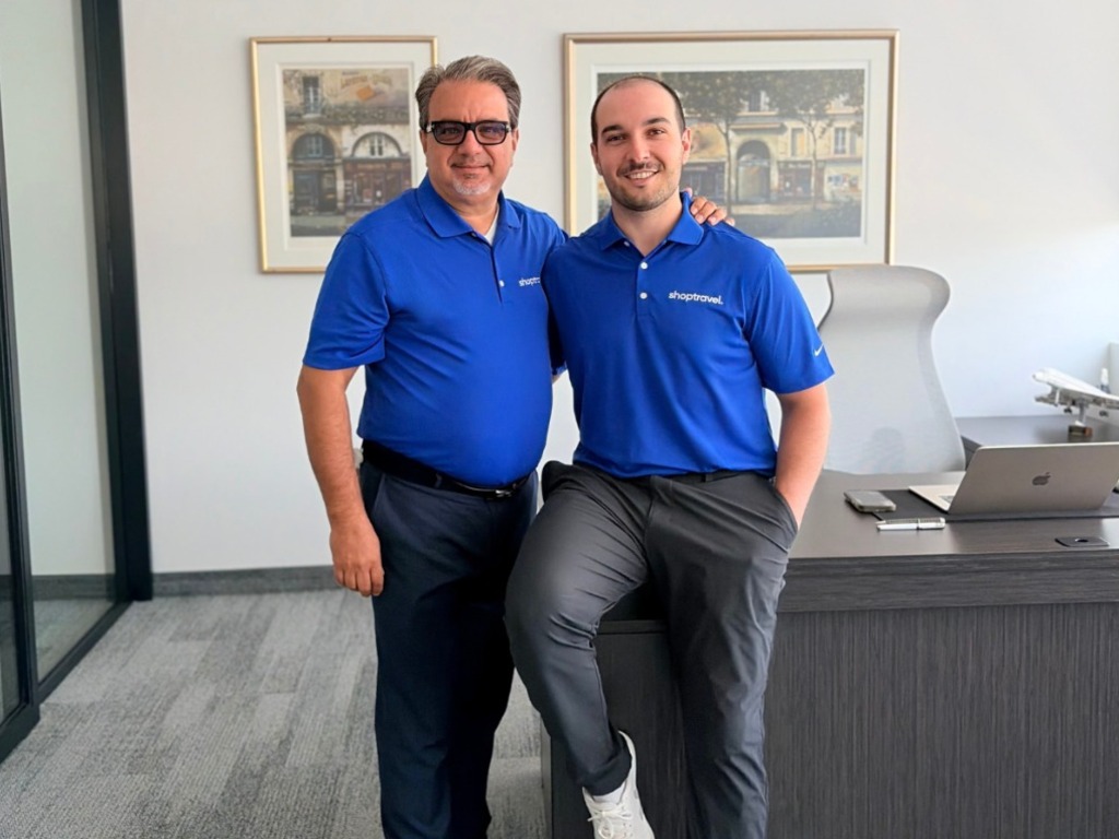 shoptravel co-founders Frank and Massimo DeMarinis at the shoptravel office